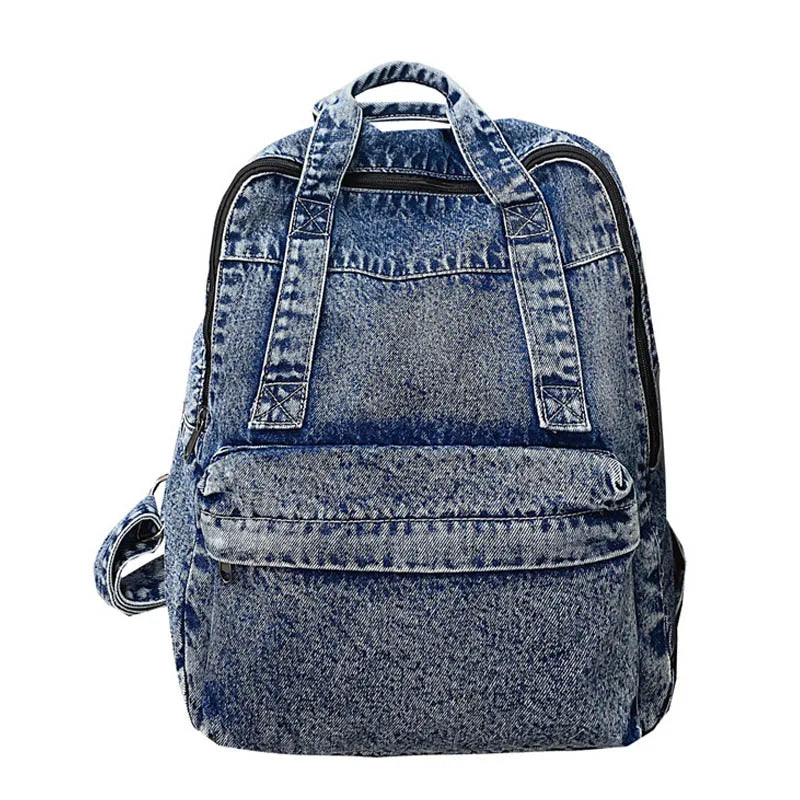 Denim Backpack Canvas Women Backpacks Large capacity Shoulder Bag