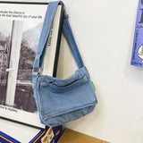 Denim Canvas Bag For Women Girls Large Messenger Bags Women