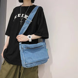 Denim Canvas Bag For Women Girls Large Messenger Bags Women