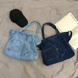 Denim Women Handbag High Portable Girl's Shoulder Bag Big Capacity