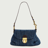 Vintage Denim Shoulder Bag for Women Retro Classic Female Handbag