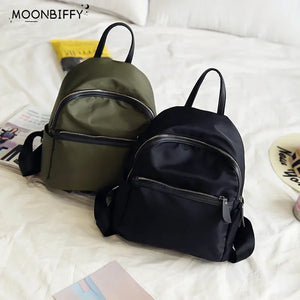 Nylon Backpack Women Travel Light Water-proof Small Rucksack Green