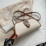 Unique Square Shoulder Bag for Women, Contrast Messenger Pouch