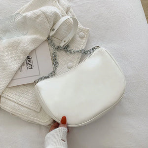 Soft Leather Shoulder Bag for Women with Chain Clutch