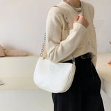 Soft Leather Shoulder Bag for Women with Chain Clutch