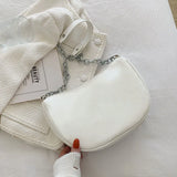 Soft Leather Shoulder Bag for Women with Chain Clutch
