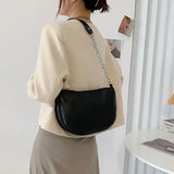 Soft Leather Shoulder Bag for Women with Chain Clutch