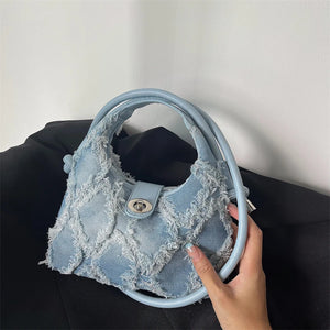 Tassel Crossbody Bags Female Clutch Handbags Retro Denim Women's Shoulder Bag