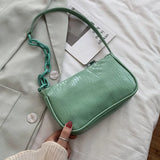 Crocodile Pattern Leather Armpit Bag for Women Small Shoulder Bags