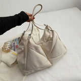 Nylon Waterproof Large Capacity Ladies Bag Solid Shoulder Bag