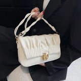 Pleated Shoulder Bags PU Leather Handbags Crossbody Purse