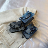 Small Chain Crossbody Denim Handbag for Women