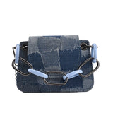 Small Chain Crossbody Denim Handbag for Women