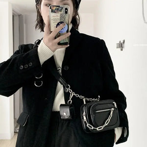 Women Small Shoulder Bags PU Leather Chain Flap Crossbody Bag