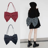Canvas Shoulder Bags Large Capacity Bowknot Crossbody Bags