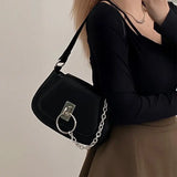 Women Chain Handbags Solid PU Leather Ladies Flap Shoulder Messenger Bag