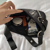Nylon Small Shoulder Bag Women Chain Vintage Tote Pur