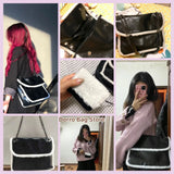 Women Plush Purse Handbags Lamb Wool Chain Shoulder Messenger Bags