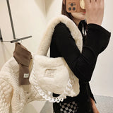 Women Plush Shoulder Candy Bag Furry Winter Handbag Purse