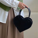 Vintage Love Heart Shoulder Bag Retro Small Tote Purse
