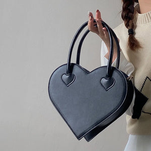 Vintage Love Heart Shoulder Bag Retro Small Tote Purse
