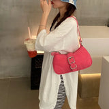 Vintage Rose Red Crossbody Bag with Chain Strap