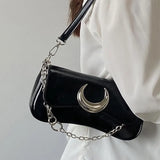 Women's Moon Lock Shoulder Bag PU Leather
