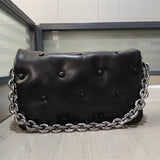 Thick Chains Women Shoulder Bags Leather Messenger Bag Female Handbags
