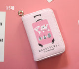 Cartoon Girls Wallet with Zipper & Wristband