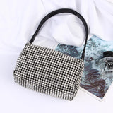 Crystal Hand Bag Ladies Small Diamond Bling Bag with Leather Handle