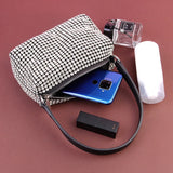 Crystal Hand Bag Ladies Small Diamond Bling Bag with Leather Handle