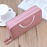 Double Zipper Women Wallets Large Capacity Clutch Bag