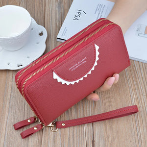 Double Zipper Women Wallets Large Capacity Clutch Bag