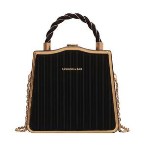 Metal Square Bag Ladies Small Cell Phone Chain One Shoulder Crossbody Purse