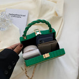 Metal Square Bag Ladies Small Cell Phone Chain One Shoulder Crossbody Purse