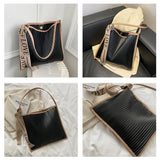 Pleated Shoulder Bag High Capacity Handbags Women Crossbody Tote Bags