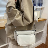 Crossbody Messenger Bag Set with Wide Strap - 3 Small PU Leather Shoulder Bags