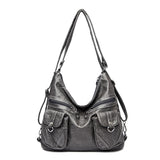 Vintage Leather Shoulder Bag Large Capacity Crossbody Tote Purse