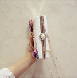Women PU Leather Clutch Evening Bag Flower Chain Shoulder Wedding Bags