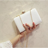 Women PU Leather Clutch Evening Bag Flower Chain Shoulder Wedding Bags