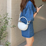 Women Small Shoulder Bag PU Leather Round Crossbody Bags