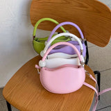 Women Small Shoulder Bag PU Leather Round Crossbody Bags