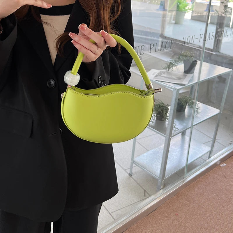 Women Small Shoulder Bag PU Leather Round Crossbody Bags