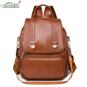 Women's Anti-theft Backpack Retro Large Capacity Girl Schoolbag