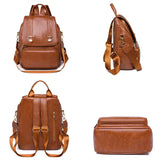 Women's Anti-theft Backpack Retro Large Capacity Girl Schoolbag