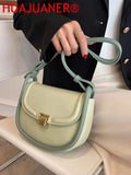 Women's Saddle Shoulder Bag Pu Leather Tote