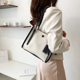 Women's Large Capacity Shoulder Bag Tote Solid Crossbody Handbag