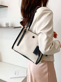 Women's Large Capacity Shoulder Bag Tote Solid Crossbody Handbag