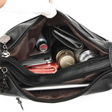 Women's Double Layer PU Leather Shoulder Bag Large Capacity Handbag