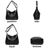 Women's Double Layer PU Leather Shoulder Bag Large Capacity Handbag